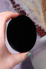 Black Obsidian Scrying Mirrors Flat Bevel 8cm Scrying Mirror Tali & Loz Crystals