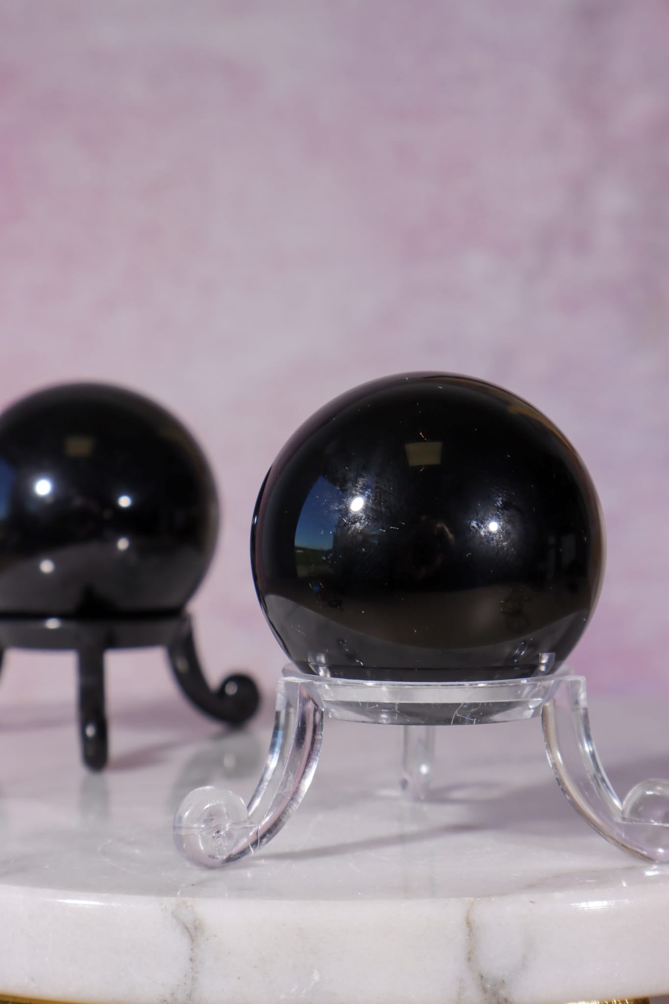 Black Obsidian Spheres 3.8cm, Mexico Hearts Tali & Loz Crystals