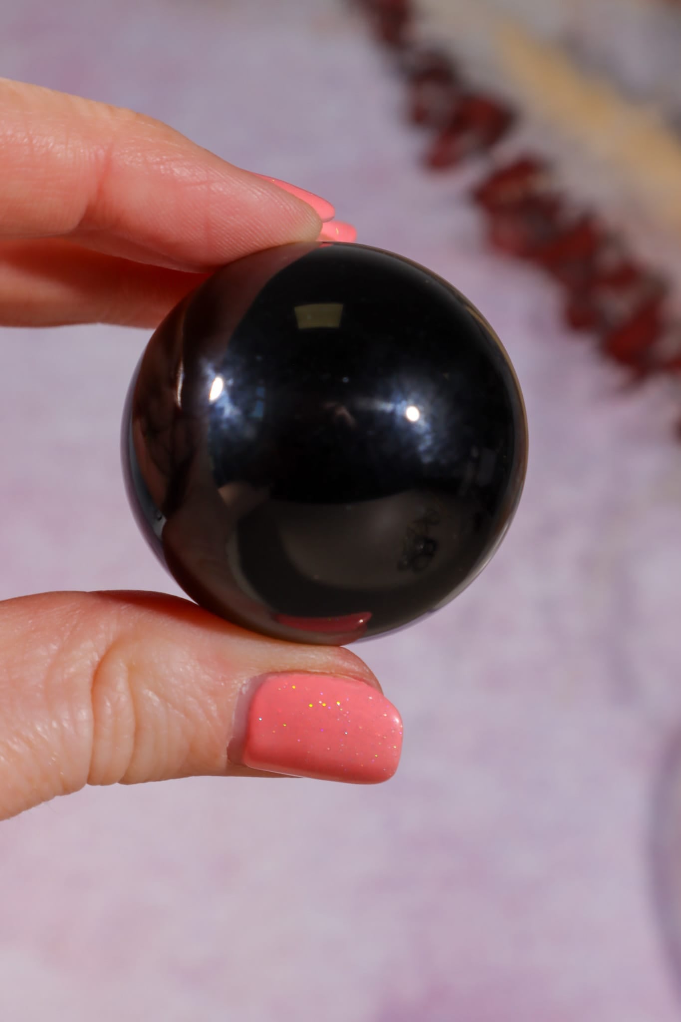 Black Obsidian Spheres 3.8cm, Mexico Hearts Tali & Loz Crystals