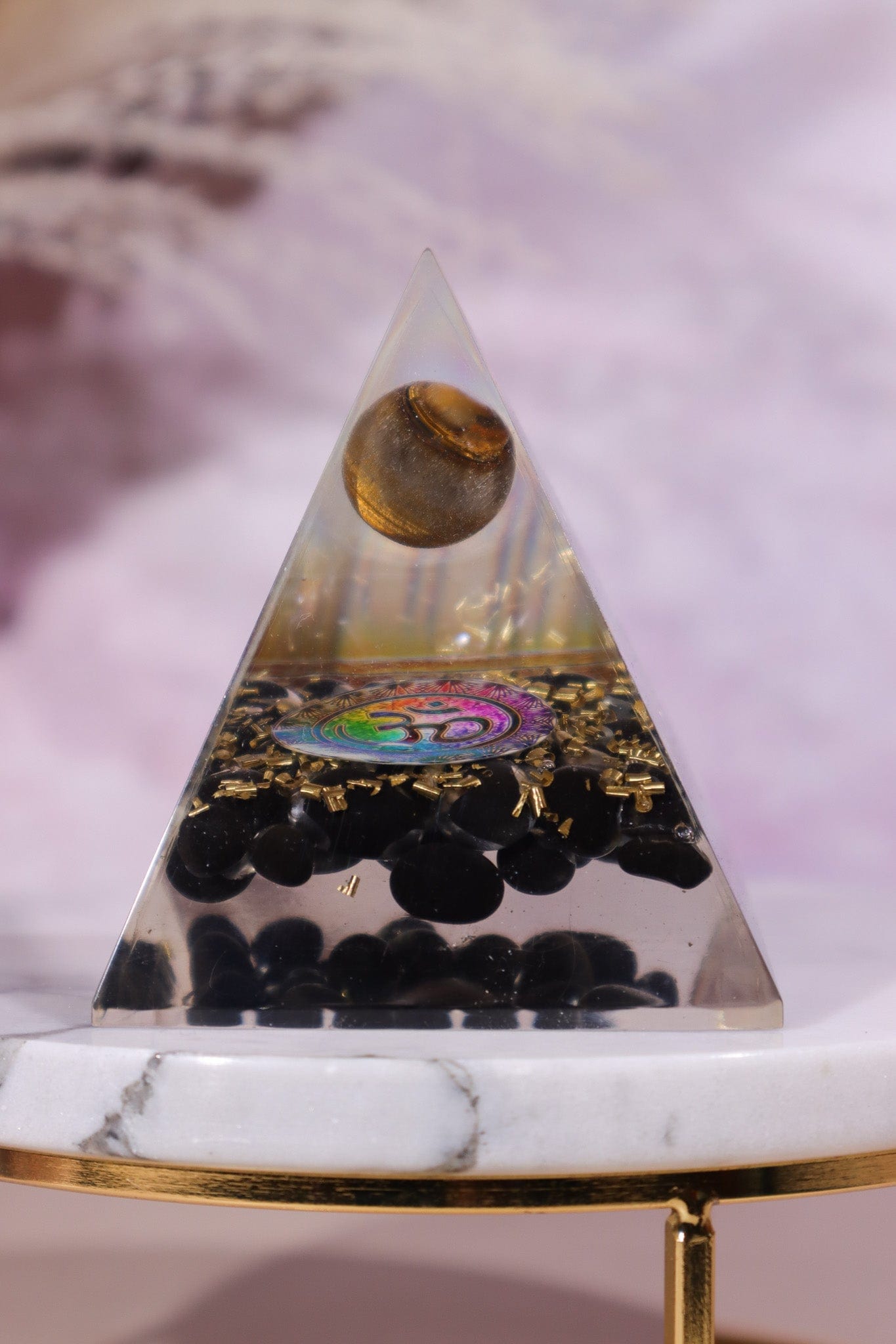 Black Onyx and Tigers Eye Orgone 7.5cm - Tali & Loz Crystals