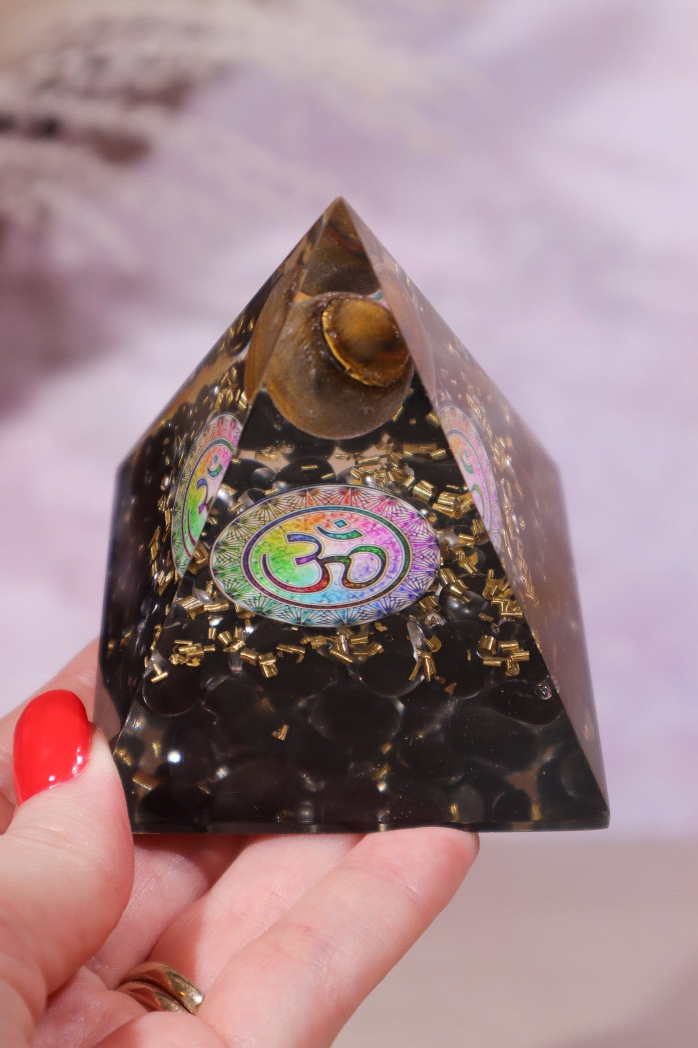 Black Onyx and Tigers Eye Orgone 7.5cm - Tali & Loz Crystals
