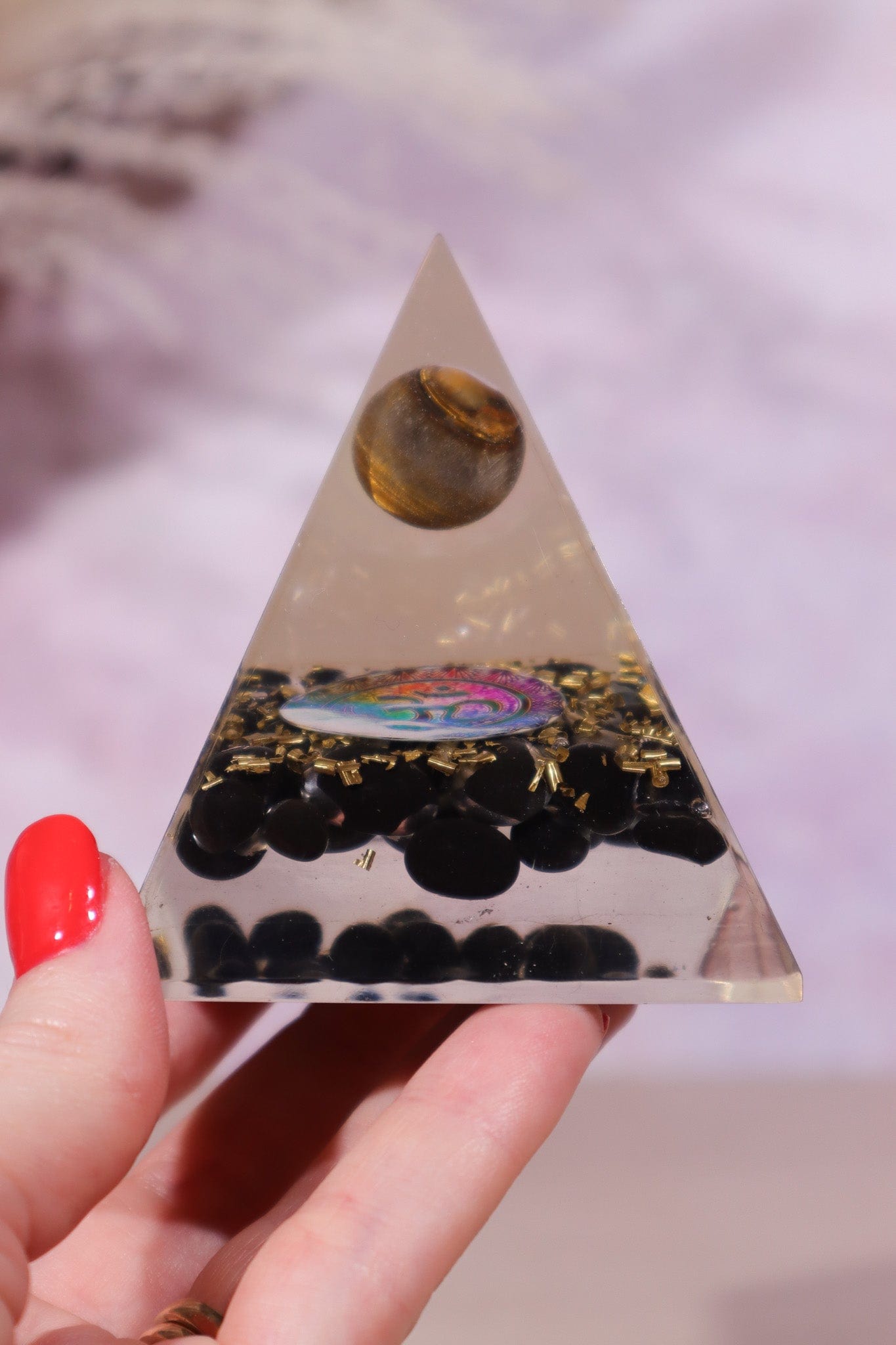 Black Onyx and Tigers Eye Orgone 7.5cm - Tali & Loz Crystals