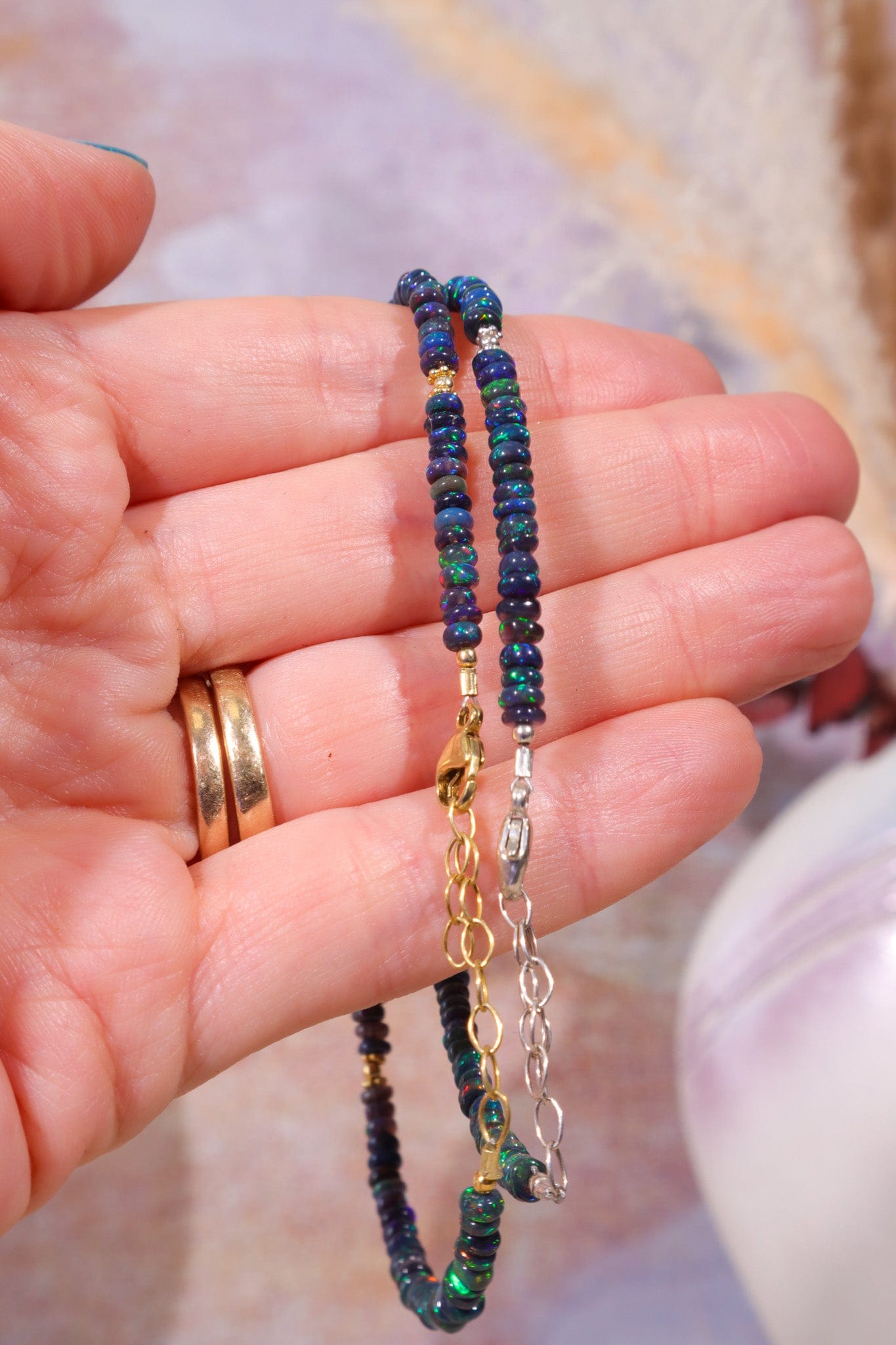 Black Opal Bracelet | Gold, 22.5cm Jewellery Tali & Loz Crystals