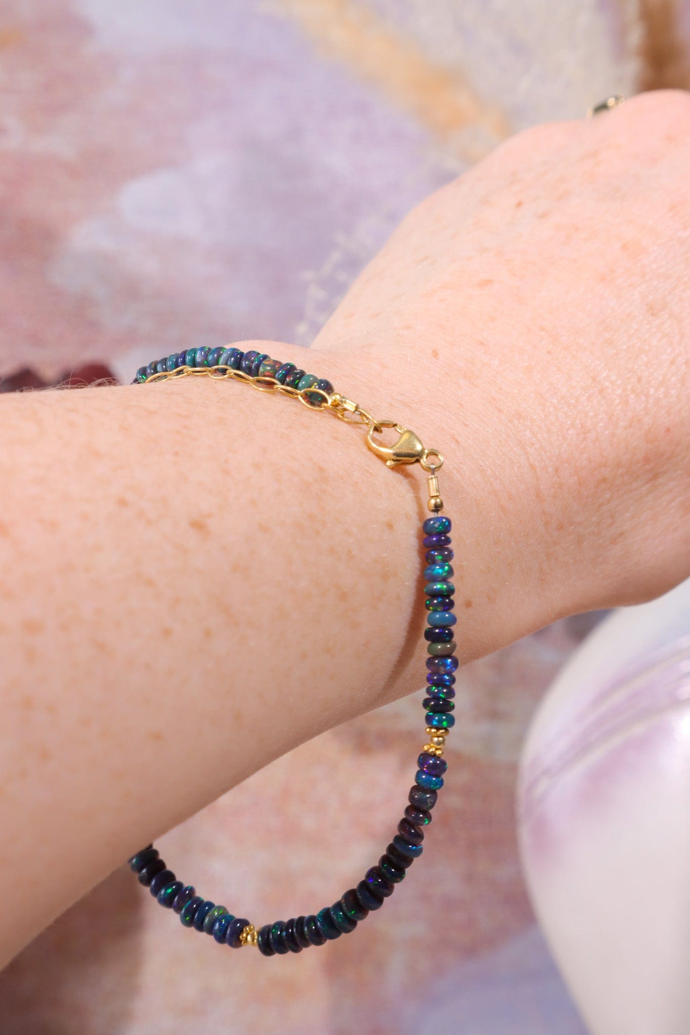 Black Opal Bracelet | Gold, 22.5cm Jewellery Tali & Loz Crystals