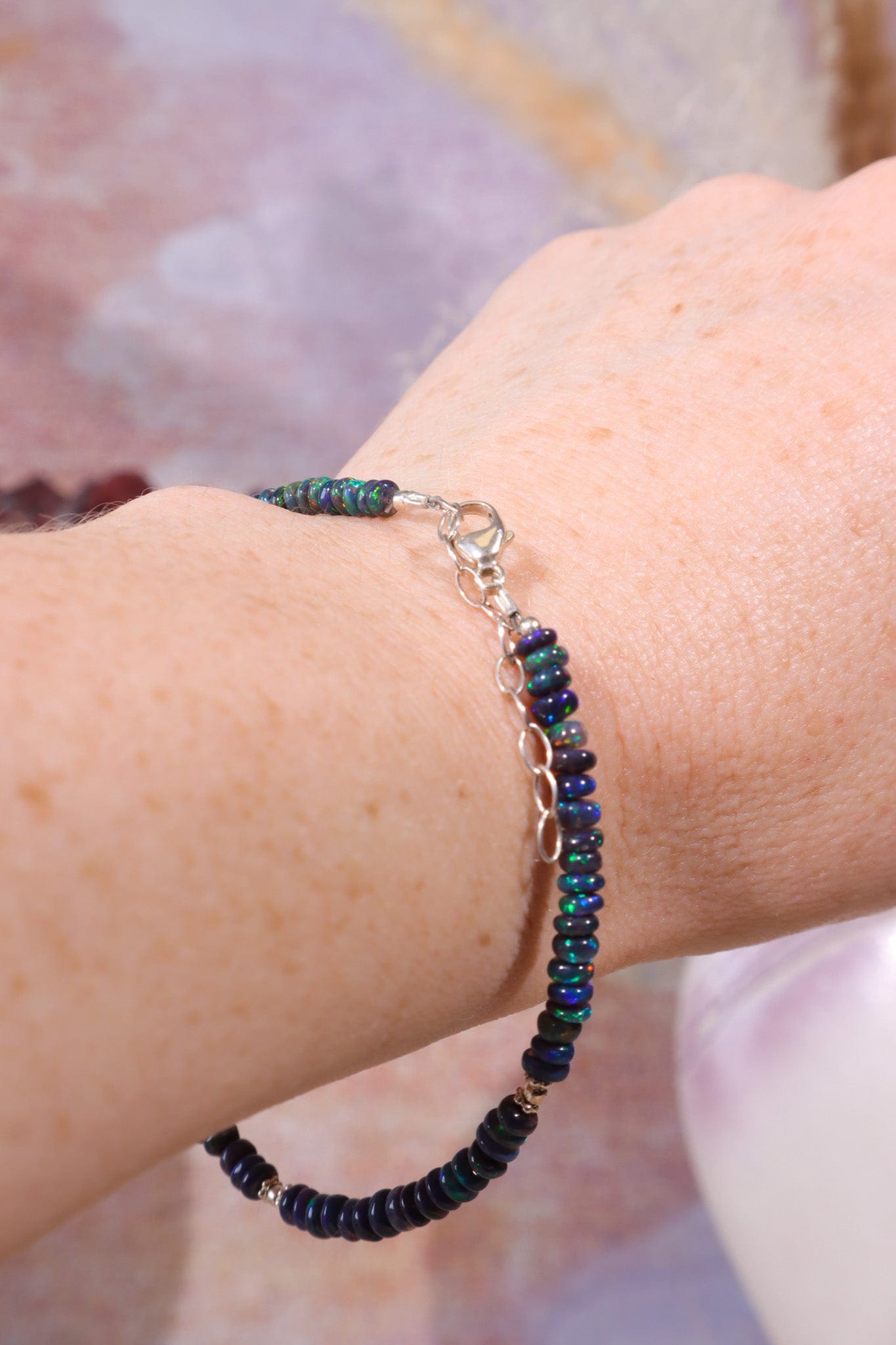 Black Opal Bracelet | Silver, 21.5cm Jewellery Tali & Loz Crystals