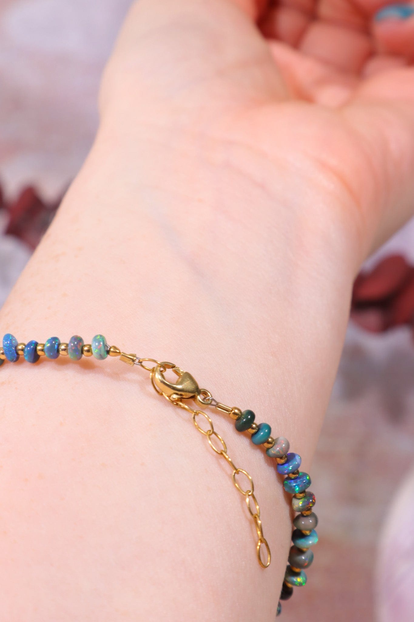 Black Opal Sectioned Bracelet | Gold, 21 cm Jewellery Tali & Loz Crystals