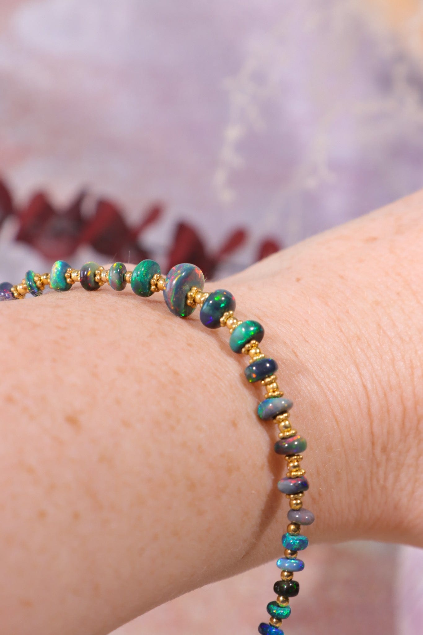 Black Opal Sectioned Bracelet | Gold, 22cm Jewellery Tali & Loz Crystals