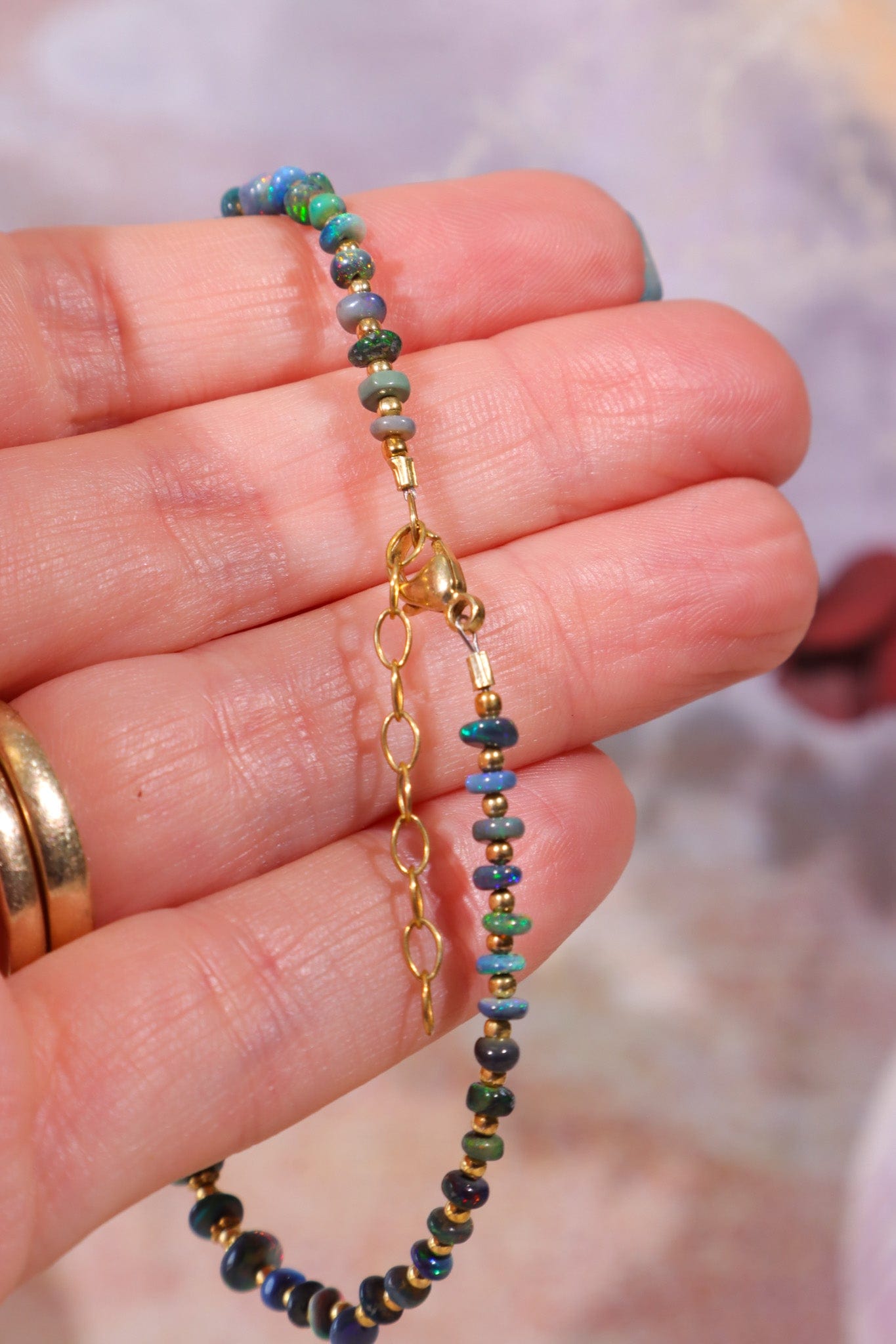 Black Opal Sectioned Bracelet | Gold, 22cm Jewellery Tali & Loz Crystals