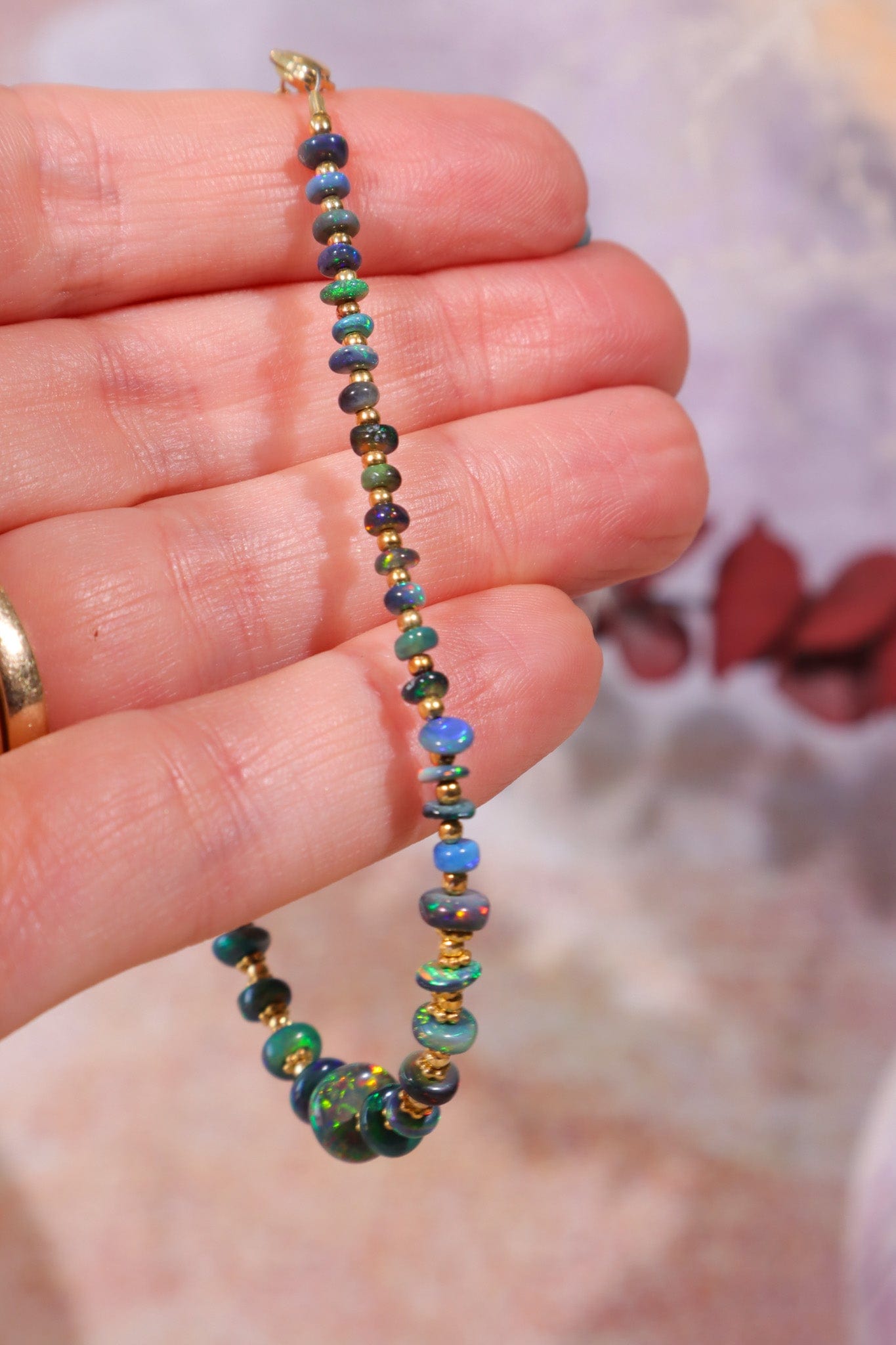 Black Opal Sectioned Bracelet | Gold, 22cm Jewellery Tali & Loz Crystals