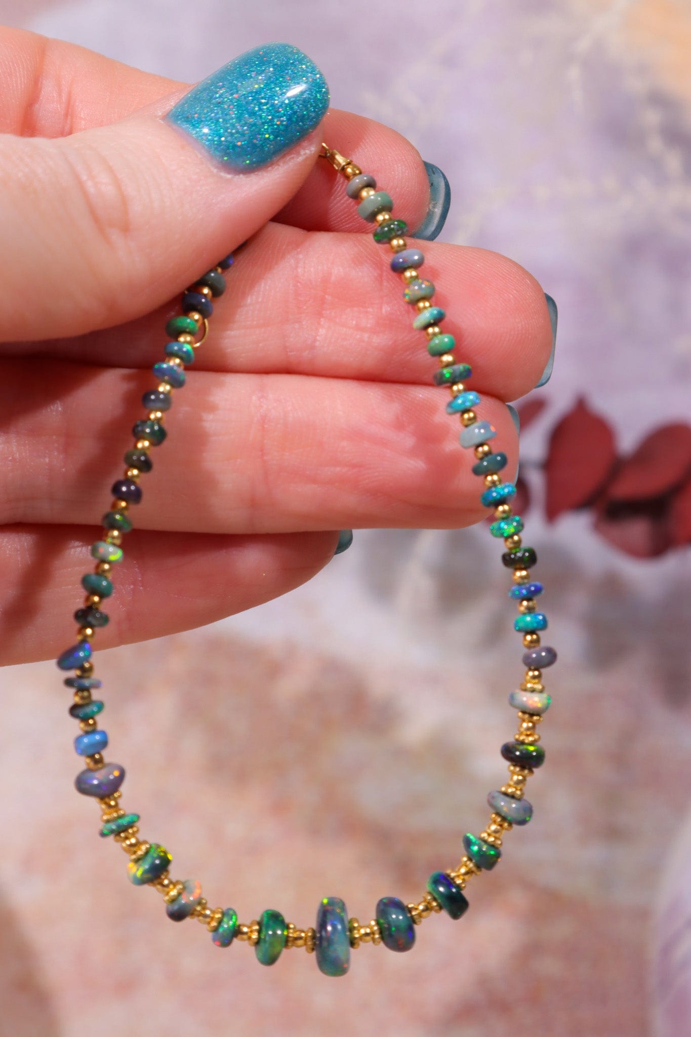 Black Opal Sectioned Bracelet | Gold, 22cm Jewellery Tali & Loz Crystals