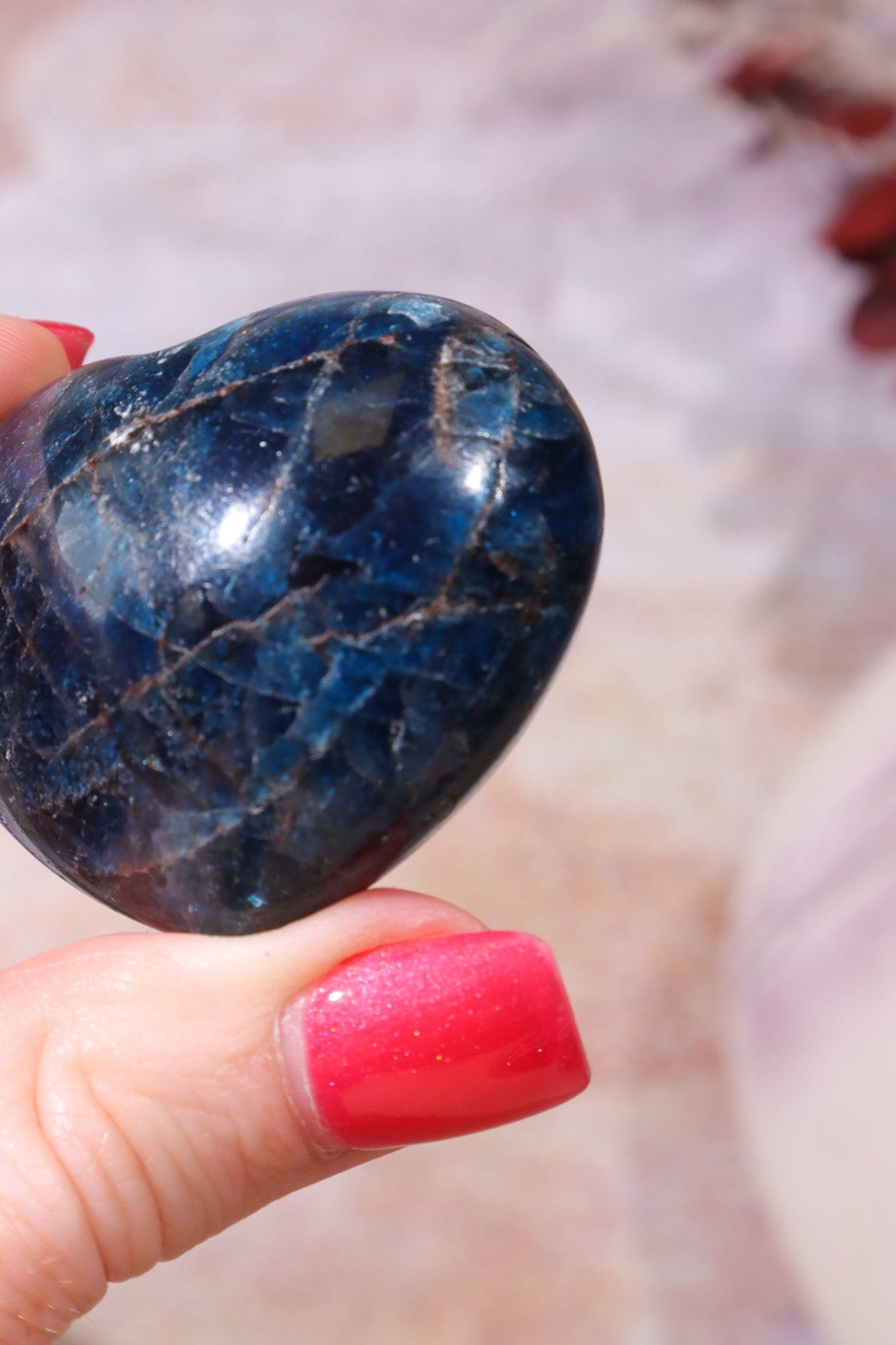 Blue Apatite Heart, Sold as Seen Hearts Tali & Loz Crystals