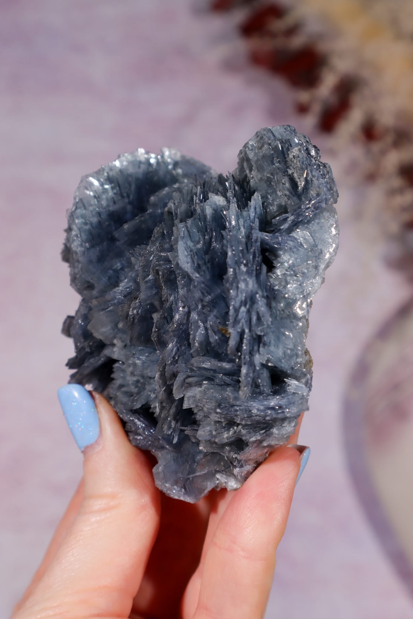 Blue Baryte Bladed Crystal Specimen 8.5cm  | Cavnic Mine, Romania Minerals Tali & Loz Crystals