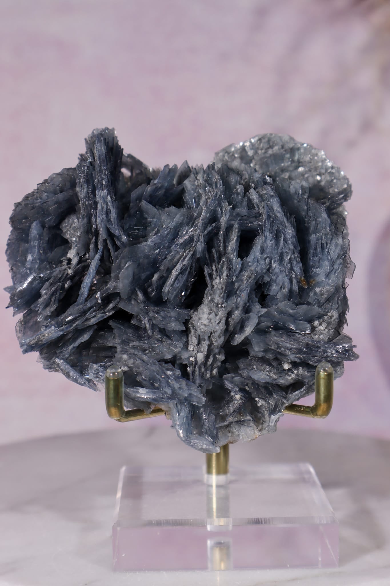 Blue Baryte Bladed Crystal Specimen 8.5cm  | Cavnic Mine, Romania Minerals Tali & Loz Crystals