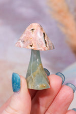 Blue Calcite and Rhodochrosite Mushroom, 28.5gr, Sold As Seen Mushrooms Tali & Loz Crystals