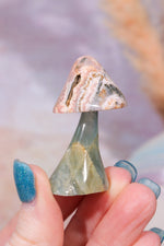 Blue Calcite and Rhodochrosite Mushroom, 28.5gr, Sold As Seen Mushrooms Tali & Loz Crystals