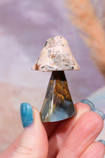 Blue Calcite and Rhodochrosite Mushroom, 31gr, Sold As Seen Mushrooms Tali & Loz Crystals