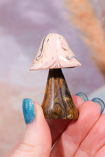 Blue Calcite and Rhodochrosite Mushroom, 31gr, Sold As Seen Mushrooms Tali & Loz Crystals