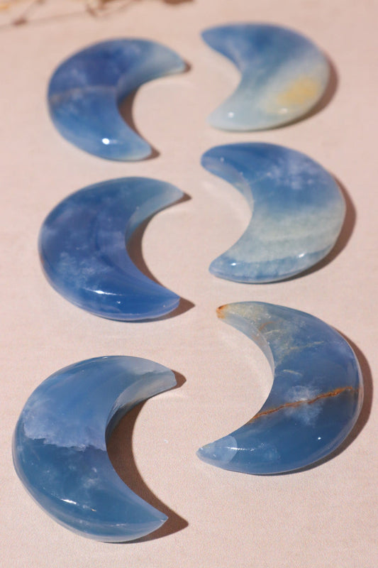 Blue Calcite Moons 3cm Animals Tali & Loz Crystals