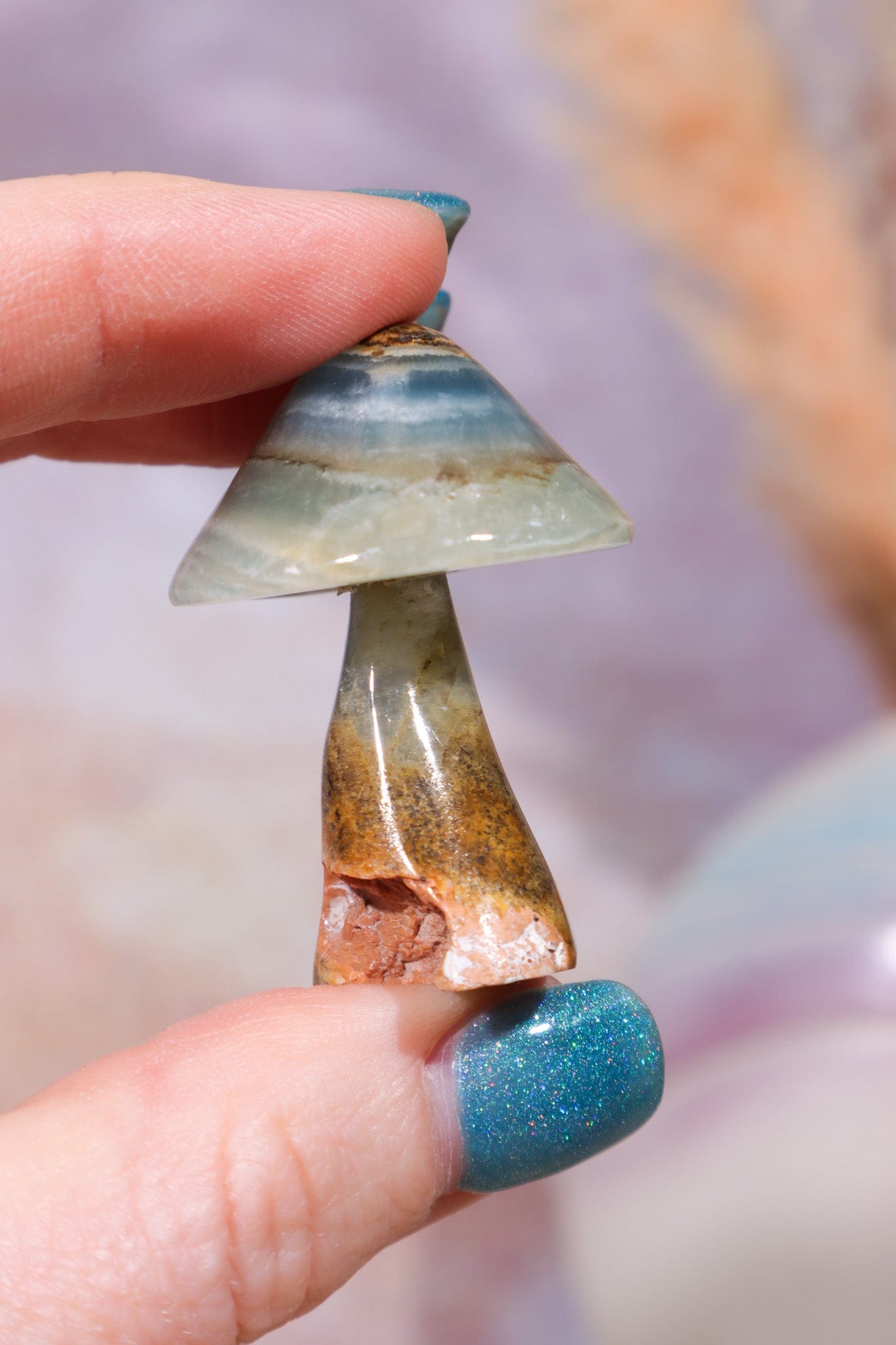 Blue Calcite Mushroom Mushrooms Tali & Loz Crystals