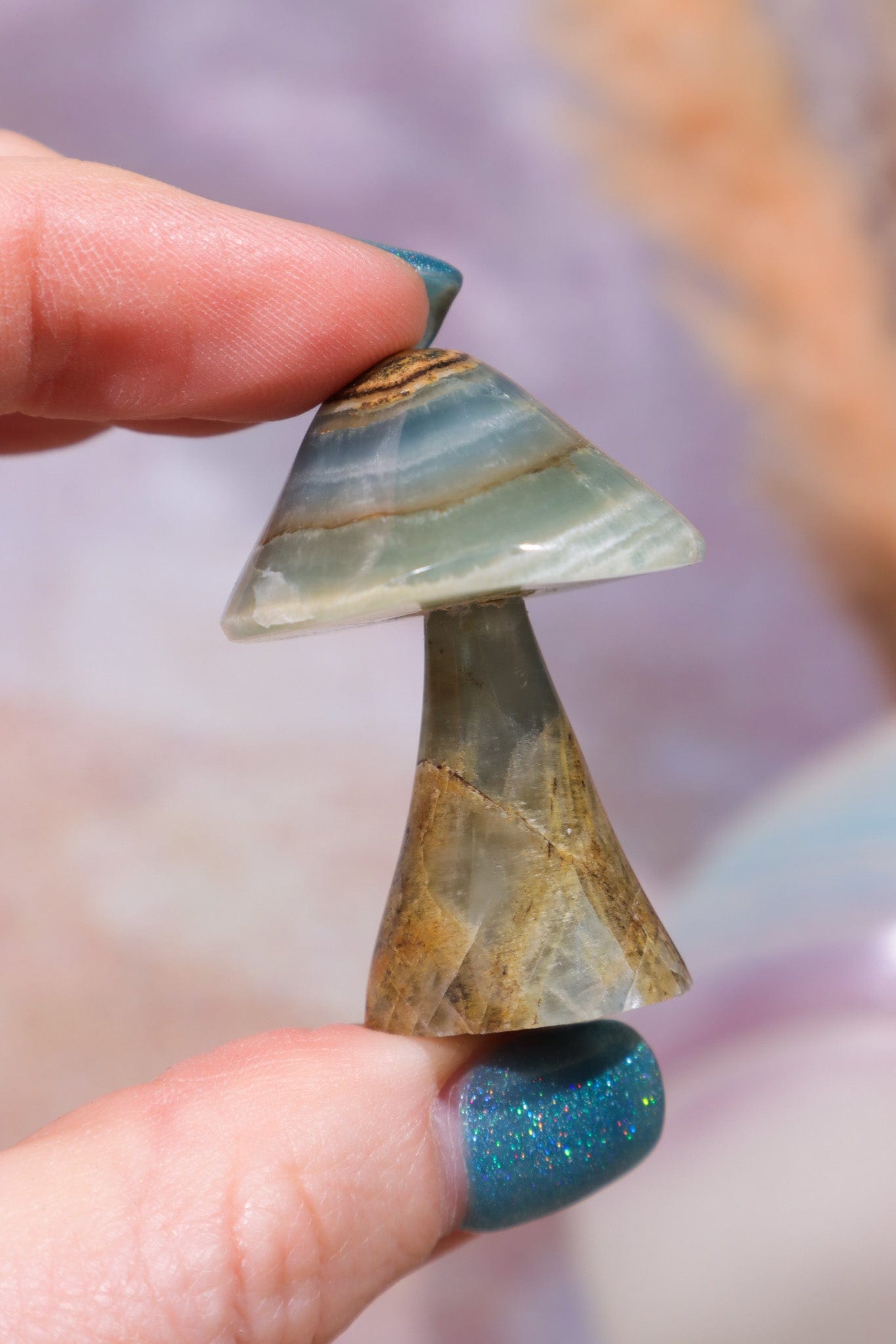 Blue Calcite Mushroom Mushrooms Tali & Loz Crystals