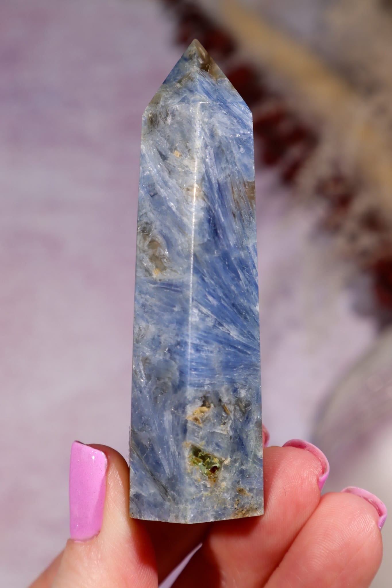 Blue Kyanite Tower | India | Intuitively Chosen Towers Tali & Loz Crystals