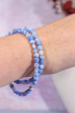 Blue Lace Agate Beaded Bracelet (Bead Size 0.4cm), Intuitively Chosen Bracelets Tali & Loz Crystals