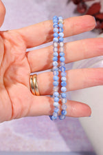 Blue Lace Agate Beaded Bracelet (Bead Size 0.4cm), Intuitively Chosen Bracelets Tali & Loz Crystals