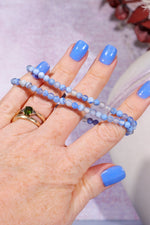 Blue Lace Agate Beaded Bracelet (Bead Size 0.4cm), Intuitively Chosen Bracelets Tali & Loz Crystals