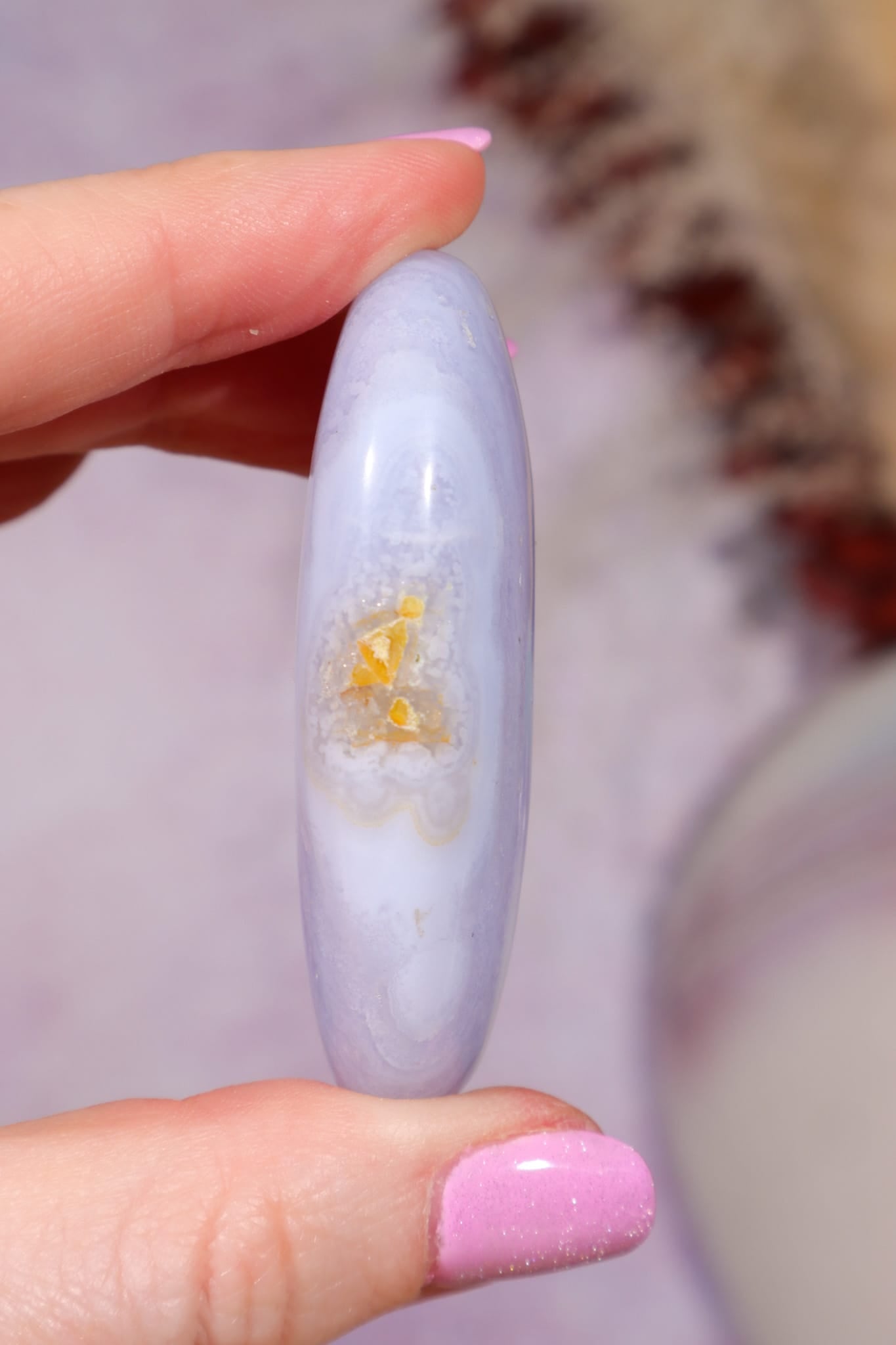 Blue Lace Agate Palmstones | 4/5.5cm | India Palmstones Tali & Loz Crystals