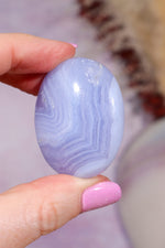 Blue Lace Agate Palmstones | 4/5.5cm | India Palmstones Tali & Loz Crystals