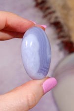 Blue Lace Agate Palmstones | 4/5.5cm | India Palmstones Tali & Loz Crystals