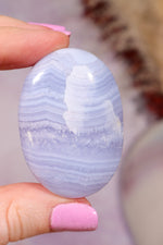 Blue Lace Agate Palmstones | 4/5.5cm | India Palmstones Tali & Loz Crystals