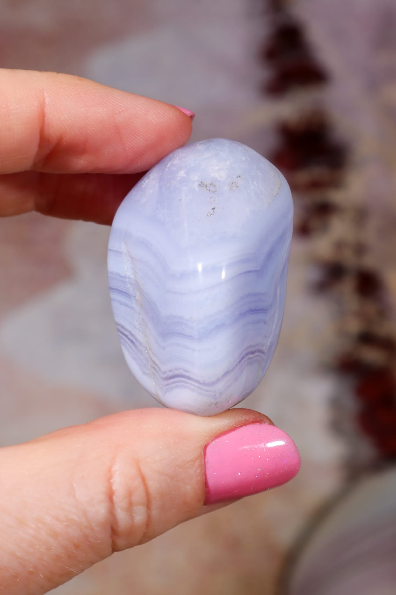 Blue Lace Agate Tumblestones | South Africa Tumblestones Tali & Loz Crystals