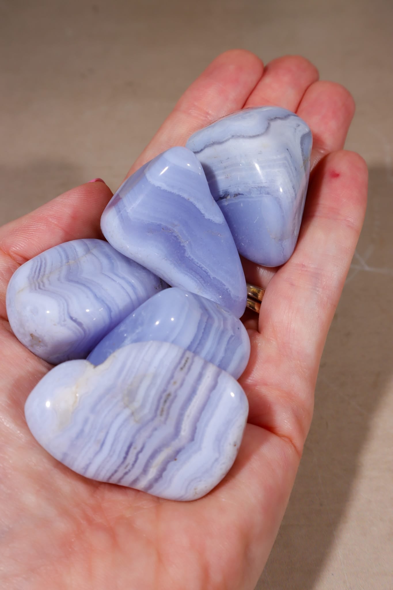 Blue Lace Agate Tumblestones | South Africa Tumblestones Tali & Loz Crystals