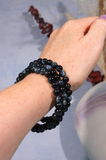 Blue Tigers Eye Beaded Bracelet , Intuitively Chosen Bracelets Tali & Loz Crystals