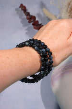 Blue Tigers Eye Beaded Bracelet , Intuitively Chosen Bracelets Tali & Loz Crystals