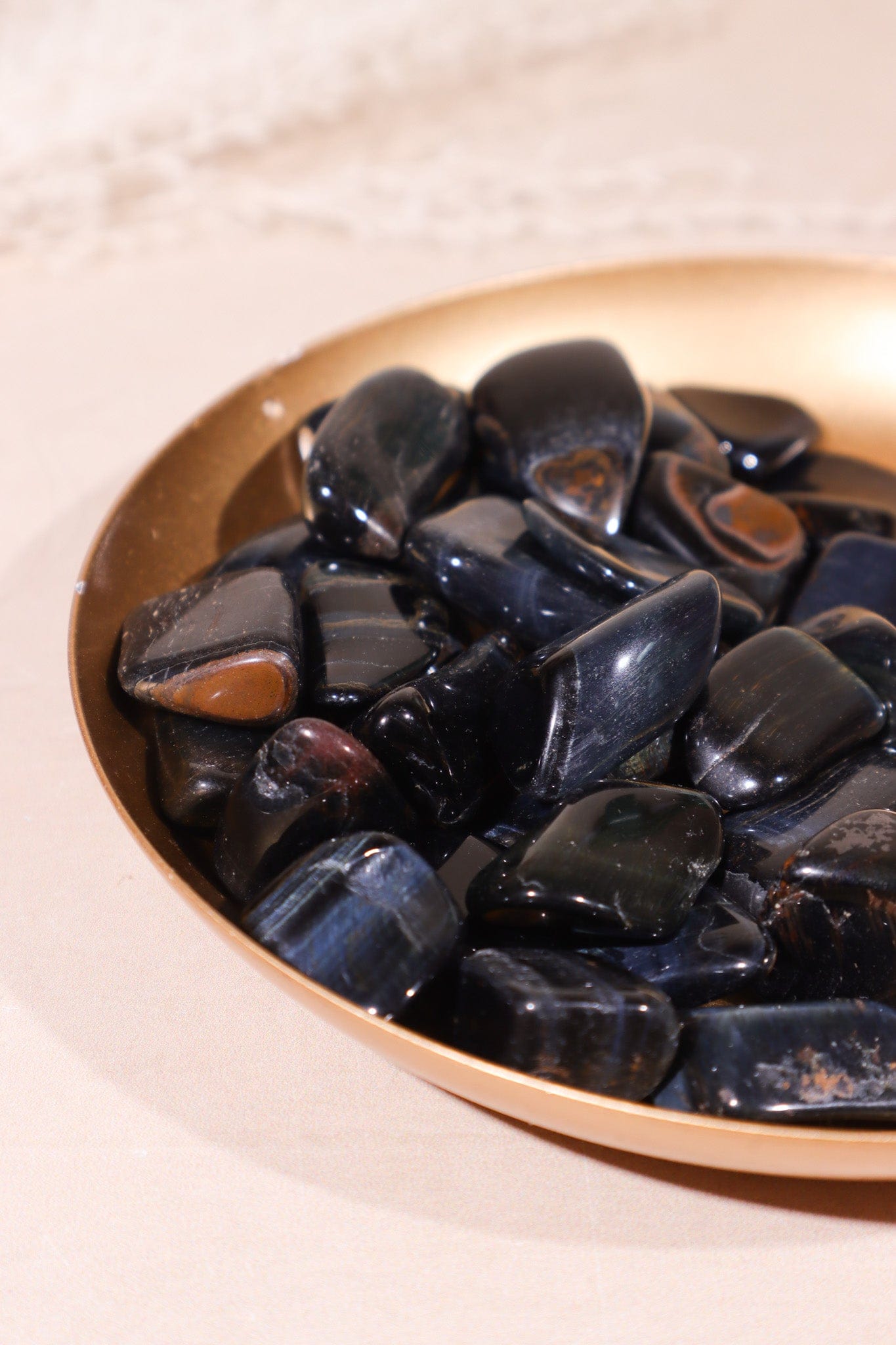 Blue Tigers Eye Tumblestones 20-30mm - Tali & Loz Crystals