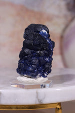 Blueberry Fluorite on Quartz | 48mm | Huanggang Mine, Inner Mongolia Minerals Tali & Loz Crystals