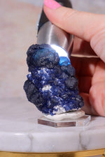 Blueberry Fluorite on Quartz | 48mm | Huanggang Mine, Inner Mongolia Minerals Tali & Loz Crystals