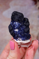 Blueberry Fluorite on Quartz | 48mm | Huanggang Mine, Inner Mongolia Minerals Tali & Loz Crystals