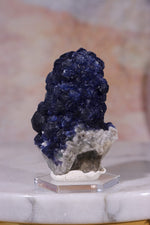 Blueberry Fluorite on Quartz | 48mm | Huanggang Mine, Inner Mongolia Minerals Tali & Loz Crystals