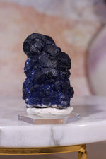 Blueberry Fluorite on Quartz | 48mm | Huanggang Mine, Inner Mongolia Minerals Tali & Loz Crystals