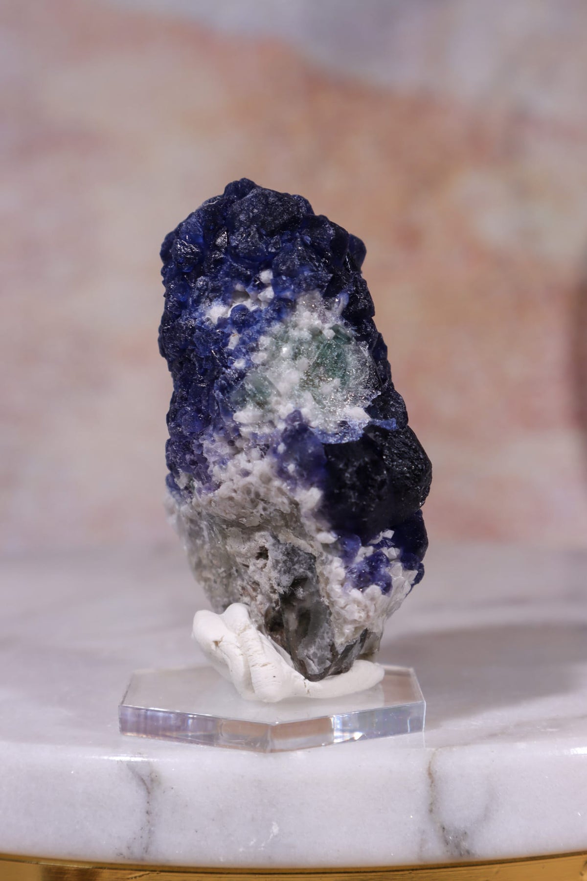 Blueberry Fluorite on Quartz | 51mm | Huanggang Mine, Inner Mongolia Minerals Tali & Loz Crystals