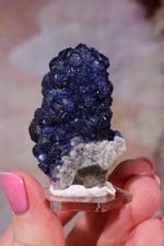 Blueberry Fluorite on Quartz | 51mm | Huanggang Mine, Inner Mongolia Minerals Tali & Loz Crystals