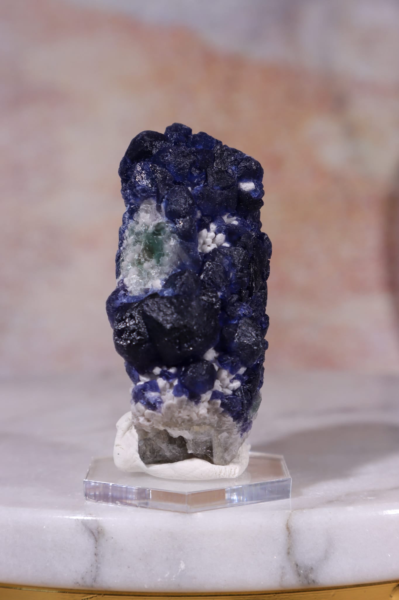 Blueberry Fluorite on Quartz | 51mm | Huanggang Mine, Inner Mongolia Minerals Tali & Loz Crystals