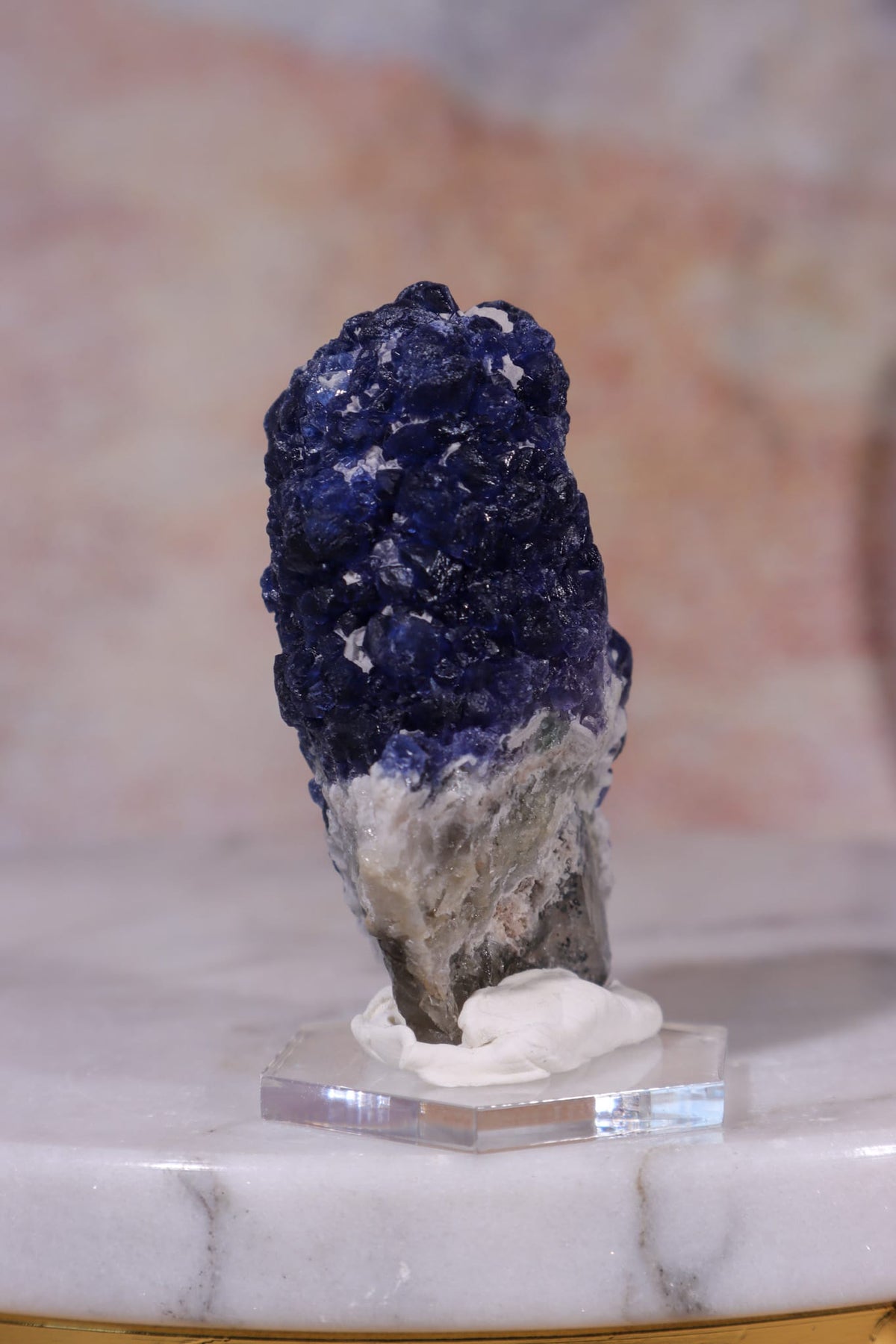 Blueberry Fluorite on Quartz | 51mm | Huanggang Mine, Inner Mongolia Minerals Tali & Loz Crystals
