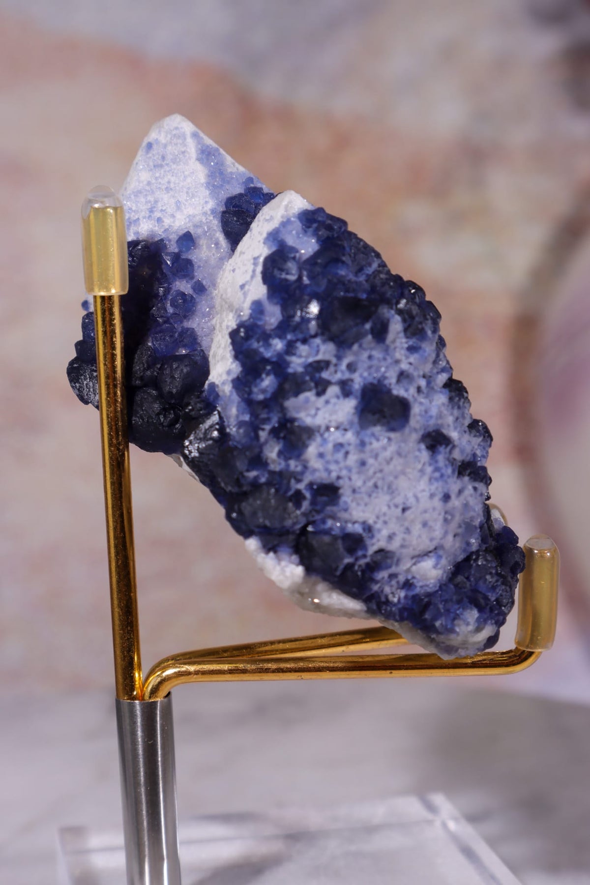 Blueberry Fluorite on Quartz | 69mm | Huanggang Mine, Inner Mongolia Minerals Tali & Loz Crystals