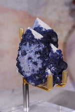 Blueberry Fluorite on Quartz | 69mm | Huanggang Mine, Inner Mongolia Minerals Tali & Loz Crystals