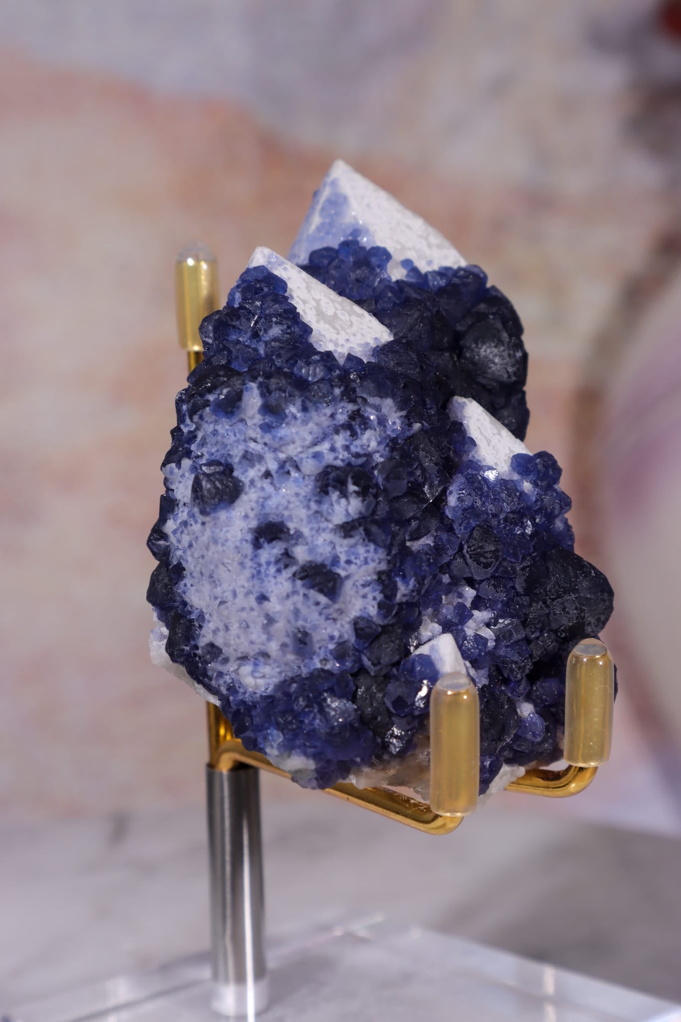 Blueberry Fluorite on Quartz | 69mm | Huanggang Mine, Inner Mongolia Minerals Tali & Loz Crystals