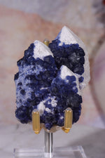 Blueberry Fluorite on Quartz | 69mm | Huanggang Mine, Inner Mongolia Minerals Tali & Loz Crystals